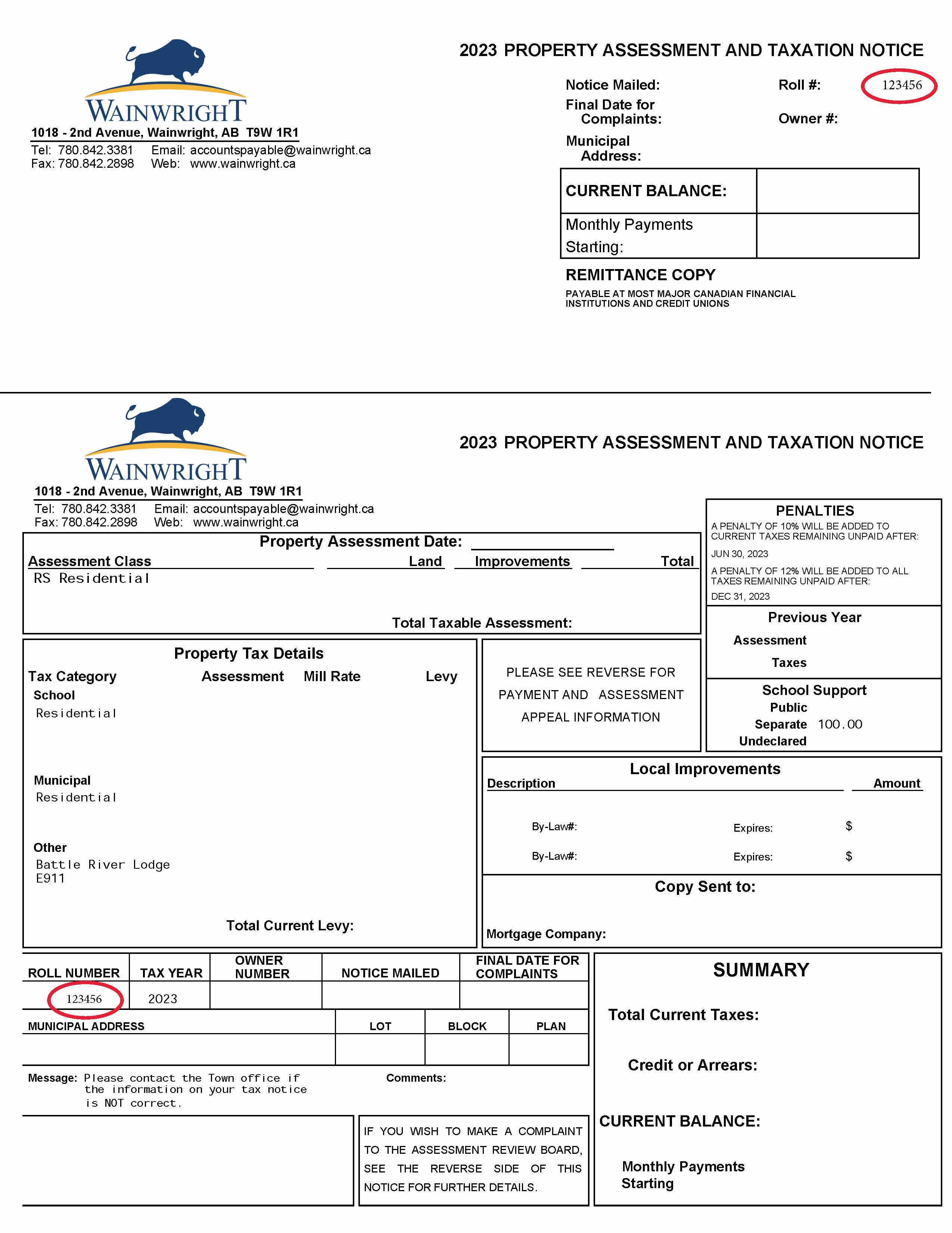 Sample Tax Form